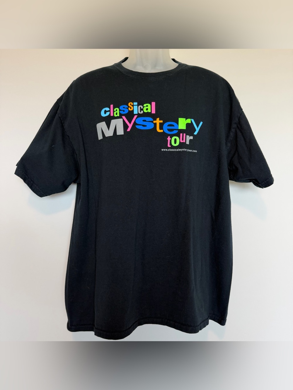 Gildan Black Tee with Multicolor "Mystery" Graphic